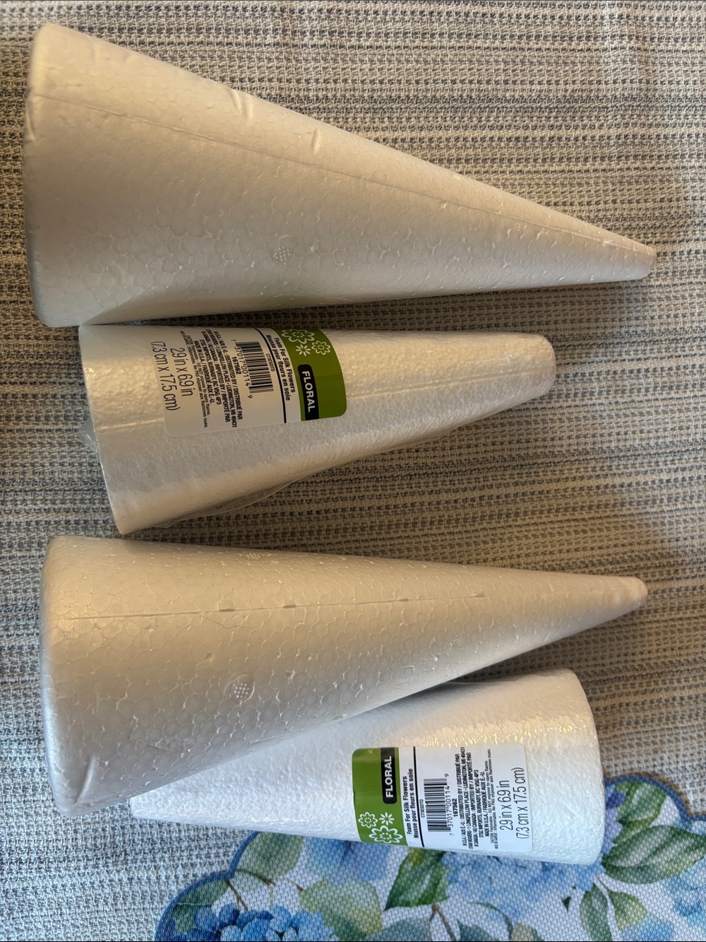 Styrofoam Cone Set - White Craft Foam Cone Party Supplies